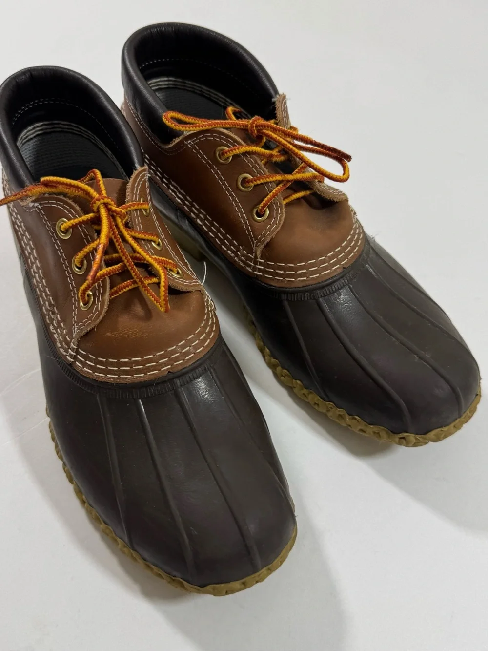 LL Bean Mens Bean Duck Boots Gumshoe Tan All Weather Outdoors